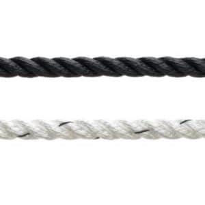 3 strengs polyester Marlow ankerlijn meerlijn zwart of wit