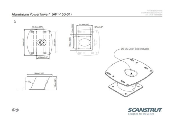 PowerTower aluminium 150 mm - Afbeelding 4